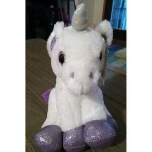 Your Zone Unicorn White & Purple Plush Coin Bank NWT